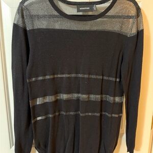 MINKPINK Black and Silver Knit Top